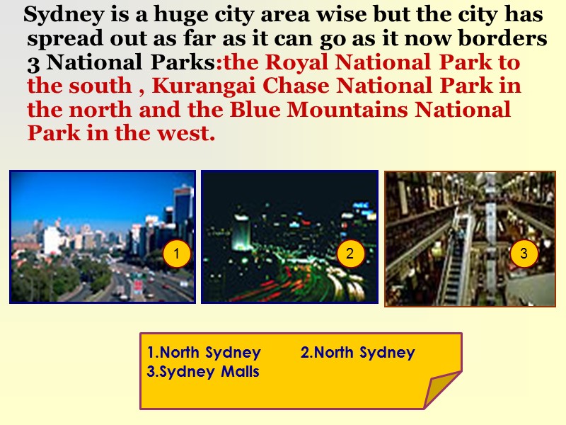 Sydney is a huge city area wise but the city has spread out as